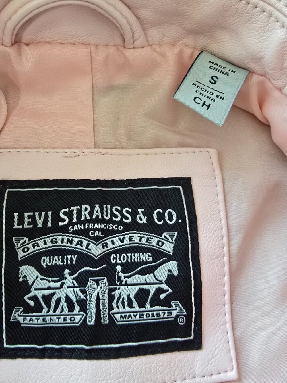 Levi's Faux Leather Moto Jacket Pink Size S NWT - Picture 4 of 8